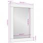 Preview: Badspiegel Schwarz 50x70x2,5 cm Massivholz Mango und Glas