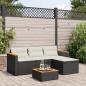 Preview: ARDEBO.de - 3-tlg. Garten-Sofagarnitur mit Kissen Schwarz Poly Rattan