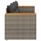 Preview: Gartensofa mit Kissen 3-Sitzer Grau Poly Rattan