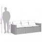 Preview: Gartensofa mit Kissen 3-Sitzer Grau Poly Rattan