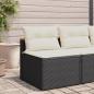 Preview: Gartensofas ohne Armlehnen mit Kissen 2 Stk Schwarz Poly Rattan