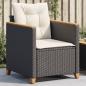 Preview: ARDEBO.de - Gartensessel mit Kissen Schwarz Poly Rattan