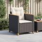 Preview: Gartensessel mit Kissen Schwarz Poly Rattan