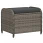 Preview: ARDEBO.de - Gartenhocker mit Kissen Grau 58x46x46 cm Poly Rattan