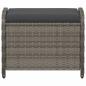 Preview: Gartenhocker mit Kissen Grau 58x46x46 cm Poly Rattan