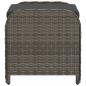 Preview: Gartenhocker mit Kissen Grau 58x46x46 cm Poly Rattan