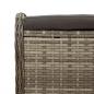 Preview: Gartenhocker mit Kissen Grau 58x46x46 cm Poly Rattan