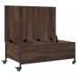 Preview: Couchtisch mit Rollen Braun Eiche 91x55x34 cm Holzwerkstoff