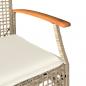 Preview: Gartenstühle mit Kissen 4 Stk. Beige Poly Rattan Akazienholz