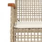 Preview: Gartenstühle mit Kissen 4 Stk. Beige Poly Rattan Akazienholz