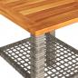 Preview: Gartentisch Grau 40x40x42 cm Poly Rattan Akazienholz