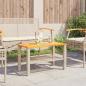 Preview: Gartentisch Beige 70x38x42 cm Poly Rattan Akazienholz