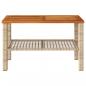 Preview: Gartentisch Beige 70x38x42 cm Poly Rattan Akazienholz