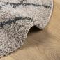 Preview: Teppich Shaggy Hochflor Modern Beige und Anthrazit Ø 80 cm