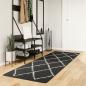 Preview: ARDEBO.de - Teppich Shaggy Hochflor Modern Schwarz und Creme 80x250 cm