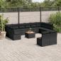 Preview: ARDEBO.de - 13-tlg. Garten-Sofagarnitur mit Kissen Schwarz Poly Rattan