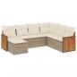 Preview: 7-tlg. Garten-Sofagarnitur mit Kissen Beige Poly Rattan