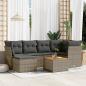 Preview: ARDEBO.de - 7-tlg. Garten-Sofagarnitur mit Kissen Grau Poly Rattan