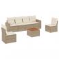 Preview: 7-tlg. Garten-Sofagarnitur mit Kissen Beige Poly Rattan