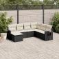 Preview: ARDEBO.de - 7-tlg. Garten-Sofagarnitur mit Kissen Schwarz Poly Rattan