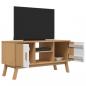 Preview: TV-Schrank OLDEN Weiß und Braun 114x43x57 cm Massivholz Kiefer