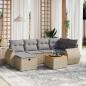 Preview: ARDEBO.de - 7-tlg. Garten-Sofagarnitur mit Kissen Beige Poly Rattan