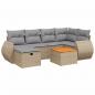 Preview: 7-tlg. Garten-Sofagarnitur mit Kissen Beige Poly Rattan