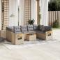 Preview: ARDEBO.de - 10-tlg. Garten-Sofagarnitur mit Kissen Beige Poly Rattan