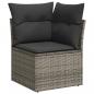 Preview: 12-tlg. Garten-Sofagarnitur mit Kissen Grau Poly Rattan