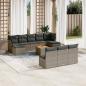 Preview: ARDEBO.de - 11-tlg. Garten-Sofagarnitur mit Kissen Grau Poly Rattan