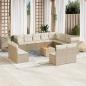 Preview: ARDEBO.de - 13-tlg. Garten-Sofagarnitur mit Kissen Beige Poly Rattan