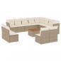 Preview: 13-tlg. Garten-Sofagarnitur mit Kissen Beige Poly Rattan