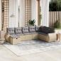 Preview: ARDEBO.de - 8-tlg. Garten-Sofagarnitur mit Kissen Beige Poly Rattan