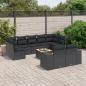 Preview: ARDEBO.de - 10-tlg. Garten-Sofagarnitur mit Kissen Schwarz Poly Rattan