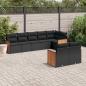 Preview: ARDEBO.de - 8-tlg. Garten-Sofagarnitur mit Kissen Schwarz Poly Rattan