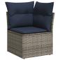 Preview: 13-tlg. Garten-Sofagarnitur mit Kissen Grau Poly Rattan