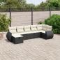 Preview: ARDEBO.de - 7-tlg. Garten-Sofagarnitur mit Kissen Schwarz Poly Rattan