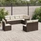 Preview: ARDEBO.de - 8-tlg. Garten-Sofagarnitur mit Kissen Braun Poly Rattan