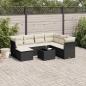 Preview: ARDEBO.de - 8-tlg. Garten-Sofagarnitur mit Kissen Schwarz Poly Rattan