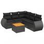 Preview: 6-tlg. Garten-Sofagarnitur mit Kissen Schwarz Poly Rattan