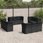 Preview: ARDEBO.de - 12-tlg. Garten-Sofagarnitur mit Kissen Schwarz Poly Rattan