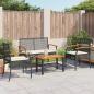 Preview: 4-tlg. Garten-Lounge-Set mit Kissen Schwarz Poly Rattan