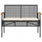 Preview: 4-tlg. Garten-Lounge-Set mit Kissen Schwarz Poly Rattan