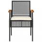 Preview: 4-tlg. Garten-Lounge-Set mit Kissen Schwarz Poly Rattan