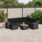 Preview: ARDEBO.de - 8-tlg. Garten-Sofagarnitur mit Kissen Schwarz Poly Rattan