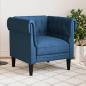 Preview: ARDEBO.de - Chesterfield-Sessel Blau Stoff