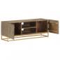 Preview: ARDEBO.de - TV-Schrank 110x30x40 cm Massivholz Mango und Eisen