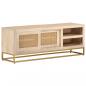 Preview: ARDEBO.de - TV-Schrank 110x30x40 cm Massivholz Mango und Eisen