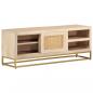 Preview: TV-Schrank 110x30x40 cm Massivholz Mango und Eisen