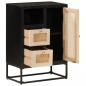 Preview: ARDEBO.de - Sideboard Schwarz 55x30x76 cm Massivholz Mango und Eisen